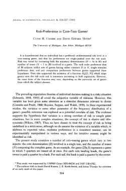 Risk-Preference in Coin-Toss Games1 - Deep Blue