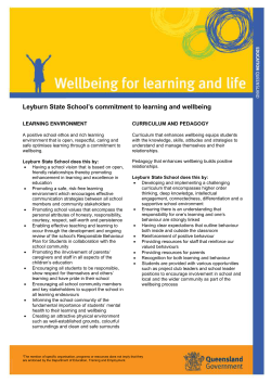 Leyburn health and well being policy