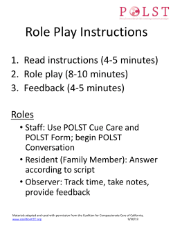 Role Play Instructions