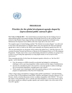 Press release: Priorities for the global development agenda shaped