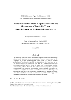Basic Income/Minimum Wage Schedule and the Occurrence of