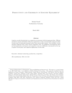 Productivity and Credibility in Industry Equilibrium - Pareto