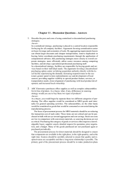 Chapter 11 - Discussion Questions - Answers Describe the pros and