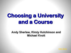 Choosing a University and a Course