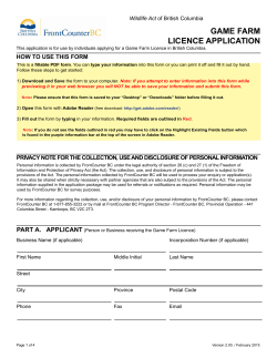 game farm licence application