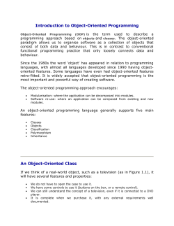 An Object-Oriented Class - SNS College of engineering