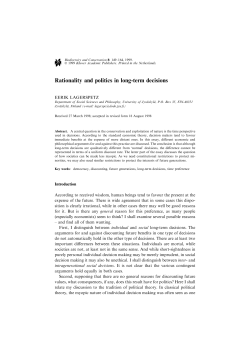 Rationality and politics in long