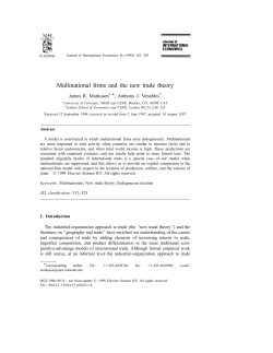 Multinational firms and the new trade theory