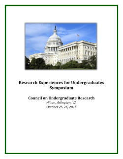 REU Symposium 2015 - Council on Undergraduate Research