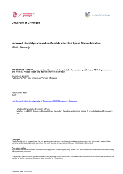 University of Groningen Improved biocatalysts based on Candida