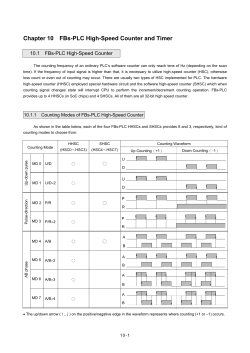 Chapter 10 FBs-PLC High-Speed Counter and Timer