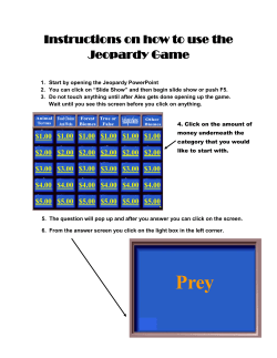 Jeopardy Instructions