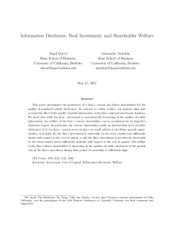 Information Disclosure, Real Investment, and