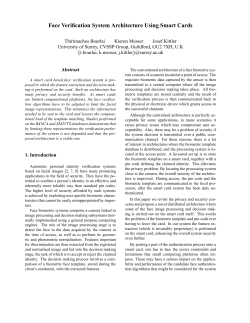 Face Verification System Architecture Using Smart Cards
