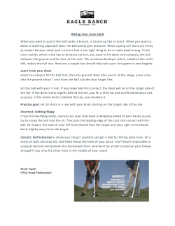 Hitting Your Irons Solid When you want to punch the ball under a