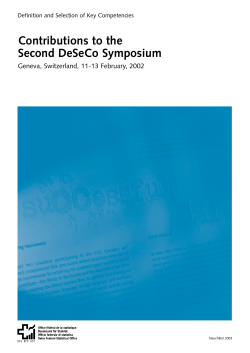 Contributions to the Second DeSeCo Symposium