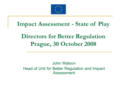 Impact Assessment (IA) in the European Commission