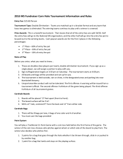 2016 MS Fundraiser Corn Hole Tournament Information and Rules