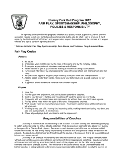 Sportsmanship COACHES CONTRACT 2012