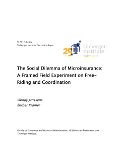The Social Dilemma of Microinsurance - Description