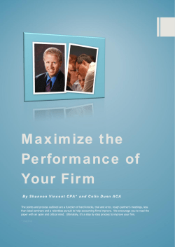 Maximize the Performance of Your Firm