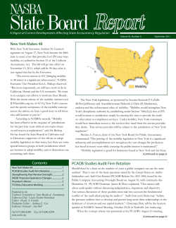 Contents New York Makes 48 PCAOB Studies Audit Firm
