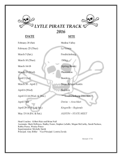 LYTLE PIRATE TRACK 2016 DATE SITE February 20 (Sat) Medina
