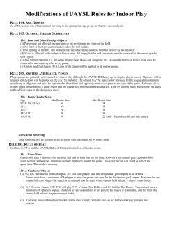 Modifications of UAYSL Rules for Indoor Play