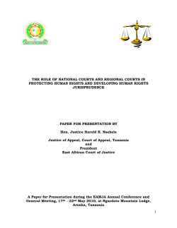 read paper - East African Magistrates` and Judges` Association