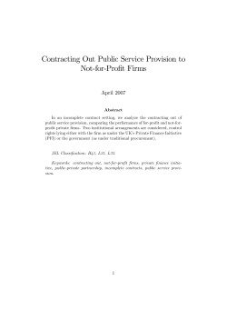 Contracting Out Public Service Provision to Not-for
