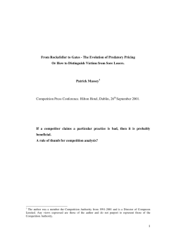 The Evolution of Predatory Pricing Or How to