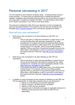 List of questions to inform canvass planning