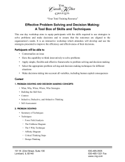 Effective Problem Solving and Decision Making - The Carroll