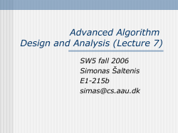 Advanced Algorithm Design and Analysis (Lecture 1)