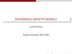 EXOGENOUS GROWTH MODELS