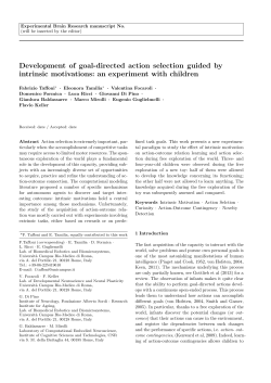 Development of goal-directed action selection guided by