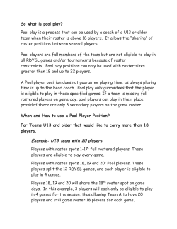 Example: U13 team with 20 players.