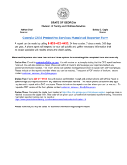 Georgia Child Protective Services Mandated Reporter Form March