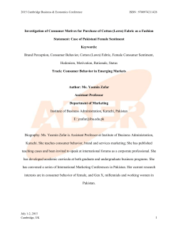 Investigation of Consumer Motives for Purchase of Cotton (Lawn