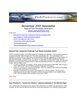 October 2007 Newsletter - the National Park Hospitality Association!