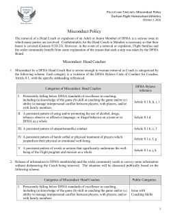 Policy 2016_Misconduct - Durham Flight Homeschool Athletics