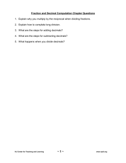 Fraction and Decimal Computation Chapter Questions Explain why