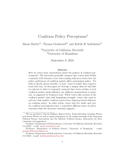 Coalition Policy Perceptions - Quantitative Methods in the Social