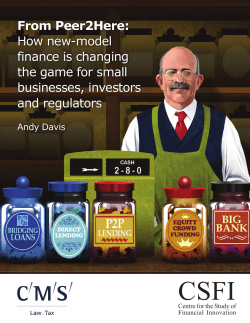 From Peer2Here: How new-model finance is changing the game for