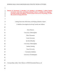 Linking narcissism, motivation, and doping attitudes in sport: A