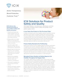 ICIX Solutions for Product Safety and Quality