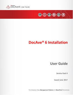 DocAve 6 Installation User Guide