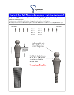Implant-One Ball Abutments (denture retaining abutments)