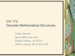CS 173: Discrete Mathematical Structures