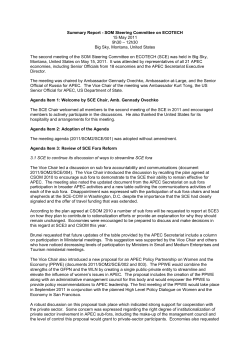 SCE Chair`s Report to SOM - APEC Meeting Document Database